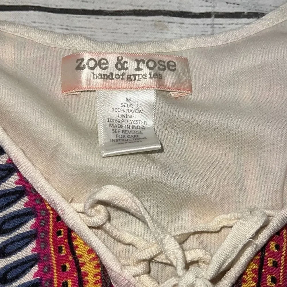 Band of Gypsies Zoe & Rose Girls Boho Long Sleeve Dress Bohemian sz M Medium
